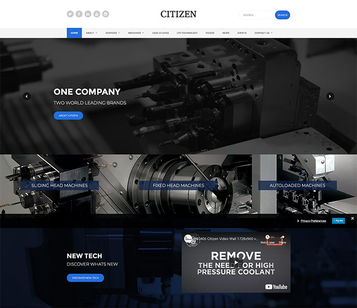 Website Design for Citizen Machinery UK